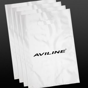 Белые полиэтиленовые пакеты Aviline, одноцветная печать